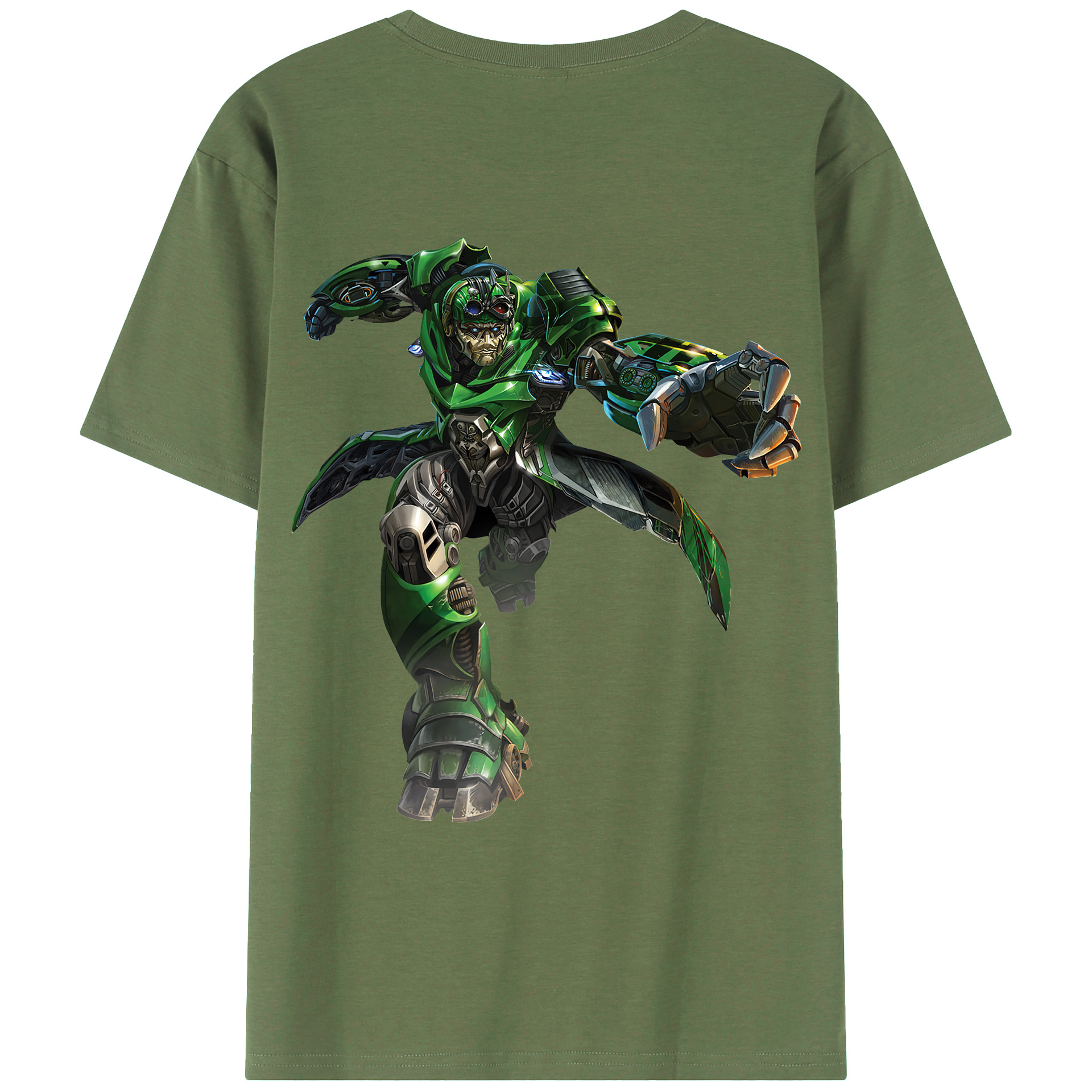 （画像用） Transformers トランスフォーマー 綿100％ メンズ半袖Tシャツ（バックプリント） 通気性
